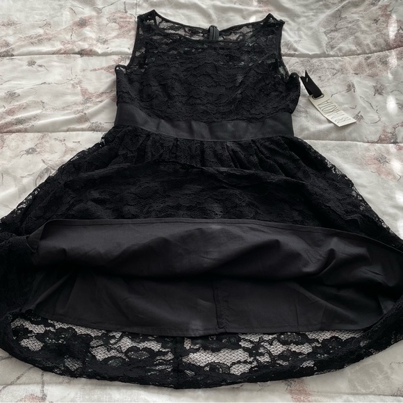 NWT BB Dakota black lace fit & flare lined mini dress, size 2 party boho wedding - Picture 9 of 14